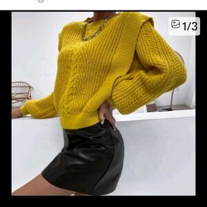 💢BOGO Yellow Cable Knit Sweater